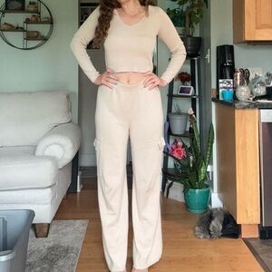Pink Rose Cream Neutral Long Sleeve and Pant Matching Set
